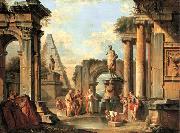 Giovanni Paolo Panini A capriccio of classical ruins with Diogenes throwing away his cup oil painting picture wholesale